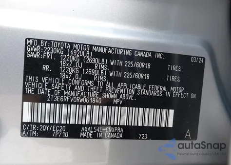 2024 Toyota Rav4 Hybrid Xse из США, поврежденный, VIN 2T3E6RFV0RW061840